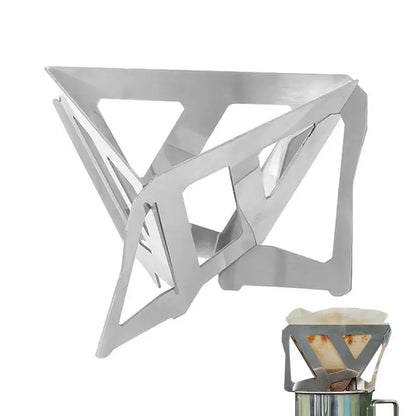 Portable Foldable Coffee Filter Stainless Steel Easy Clean Reusable Coffee Funnel Paperless Pour Over Holder Coffee Dripper