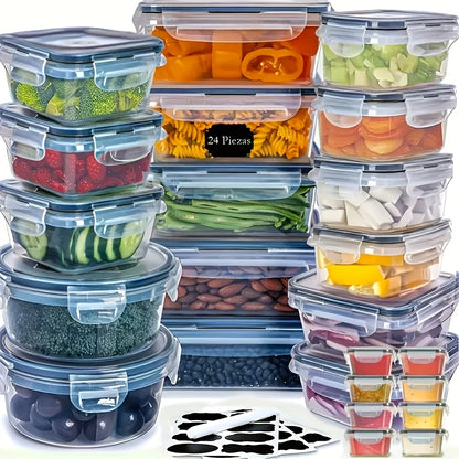 48-Piece BPA-Free Airtight Food Storage Set – 24 Containers with Lids & Labels