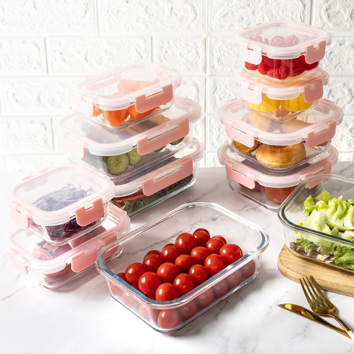 16-Piece Glass Food Storage Containers – Airtight, Leakproof, Oven & Microwave Safe