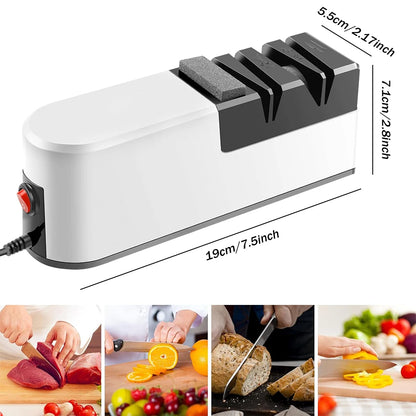 4 Segment Kitchen Fully Automatic Knife Sharpener Portable Electric Non-slip Base Knife Sharpener Household Kitchen Accessories