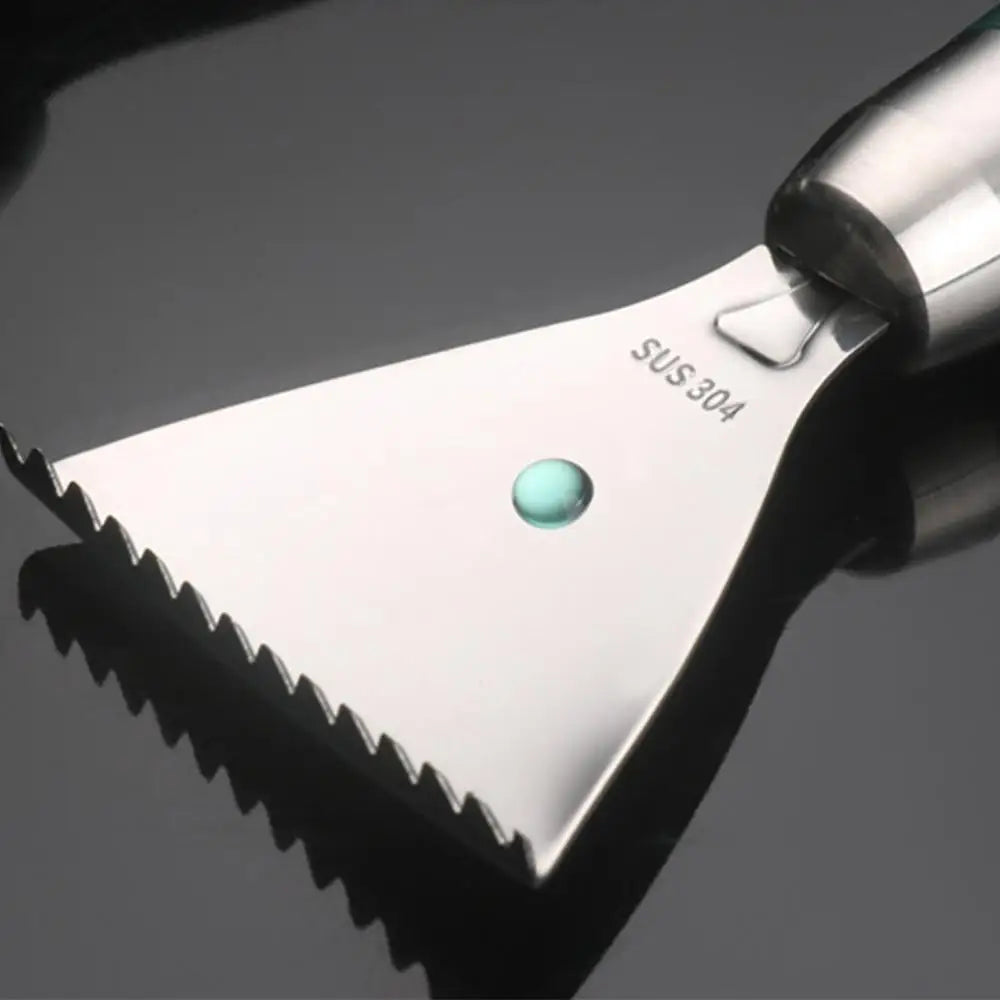 Stainless Steel Fish Skin Peeler & Scale Scraper – Non-Slip Handle Serrated Fish Descaler for Easy Skin & Scale Removal