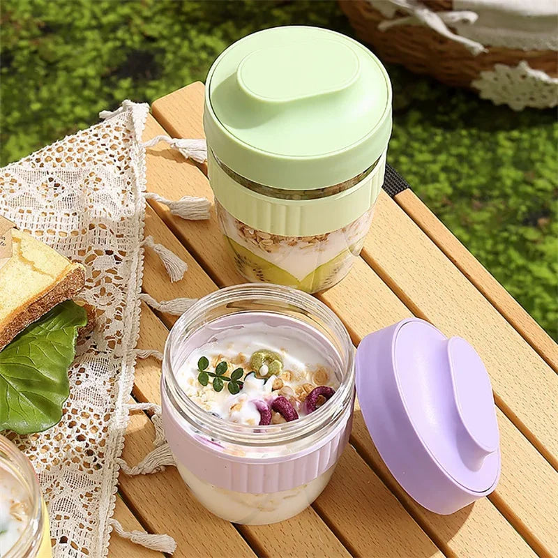 Portable Breakfast Fruit Oat Yogurt Salad Cup With Lid Spoon Food Storage Cup Fitness Weight Reducing Picnic Lunch Box Milk cup