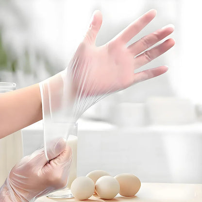 Disposable Clear TPE Gloves – Oil-Resistant, Food-Handling Gloves for Cooking, Cleaning & Meals, Latex-Free & Powder-Free