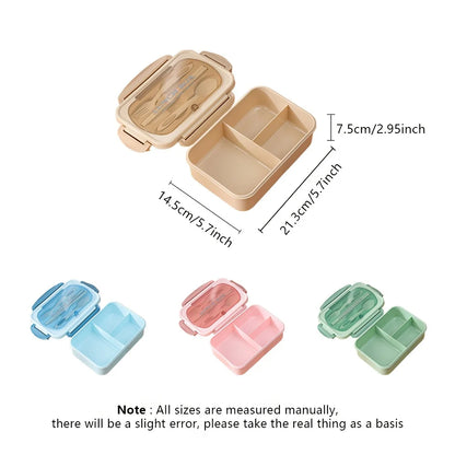 Leak-Proof Square Lunch Box with Utensils – Microwave-Safe Food Container for Office Workers, Students & Kitchen Storage