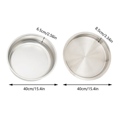 BYMAOCAR Round Chafing Dish Buffet Set 6.3 QT, Roll Top Stainless Steel Buffet Warmer Chafers with Food and Water Trays