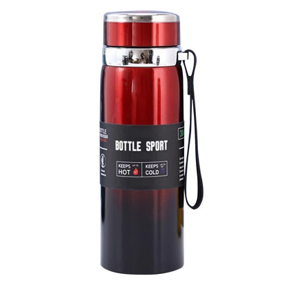 1000ml Insulated Thermal Water Bottle with Handle Double Wall Vacuum Flask for Hot and Cold Drinks Outdoor Sports