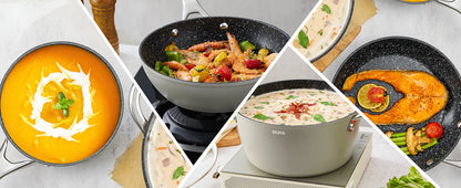 BEZIA 10-Piece Induction Cookware Set – Nonstick Pots and Pans for All Stoves, Durable Nonstick Kitchen Set for Induction Cooktops