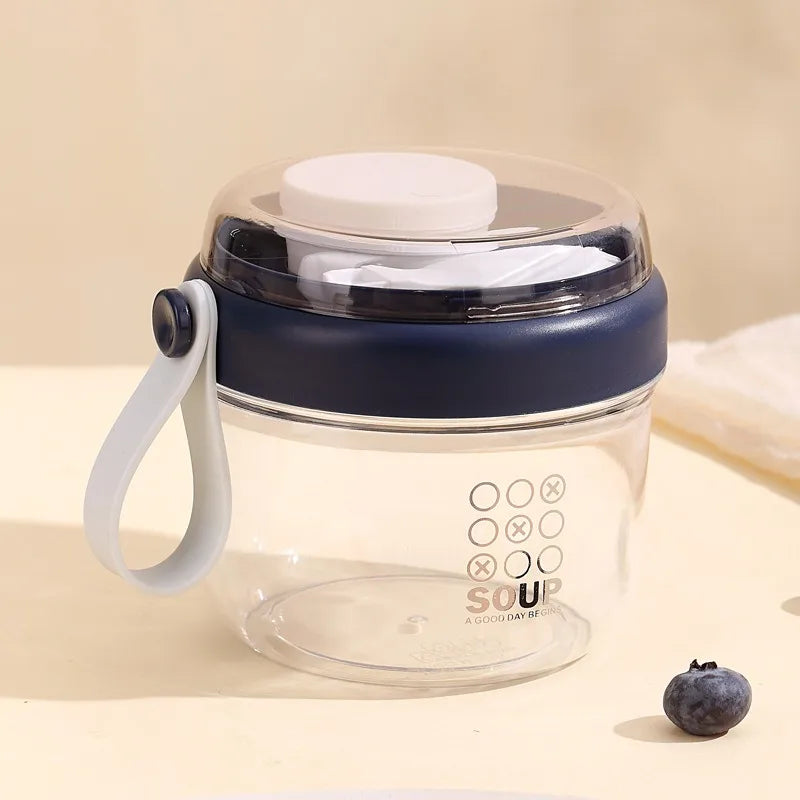 650ml Portable Handheld Breakfast Cup Yogurt Bowl Leak Proof Salad Bento Lunch Box With Spoon