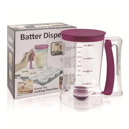 Hand-Held Batter Dispenser – Pancake, Cupcake & Waffle Batter Separator | Mess-Free Baking Tool for Muffins, Crepes & Baking Supplies