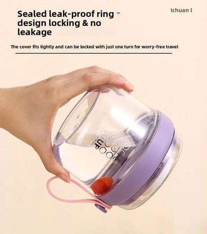 650ml Portable Handheld Breakfast Cup Yogurt PS Bowl Leak Proof Salad Bento Lunch Box with Spoon Organizer Kitchen Storage