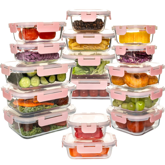 16-Piece Glass Food Storage Containers – Airtight, Leakproof, Oven & Microwave Safe