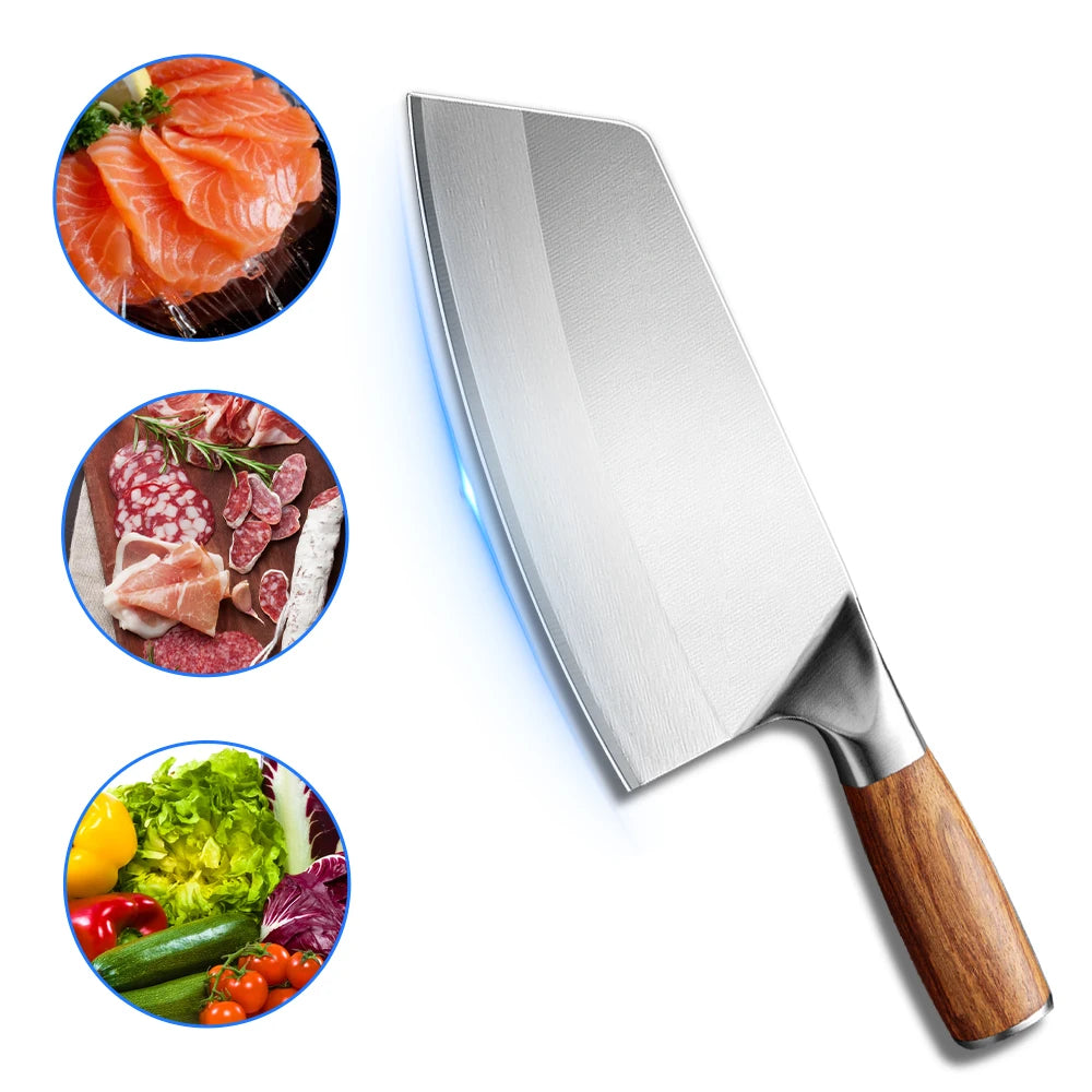 MDHAND Meat Cleaver Knife Forged Stainless Steel Professional Chinese Chef Knife Meat Vegetable Chopping Kitchen Knives