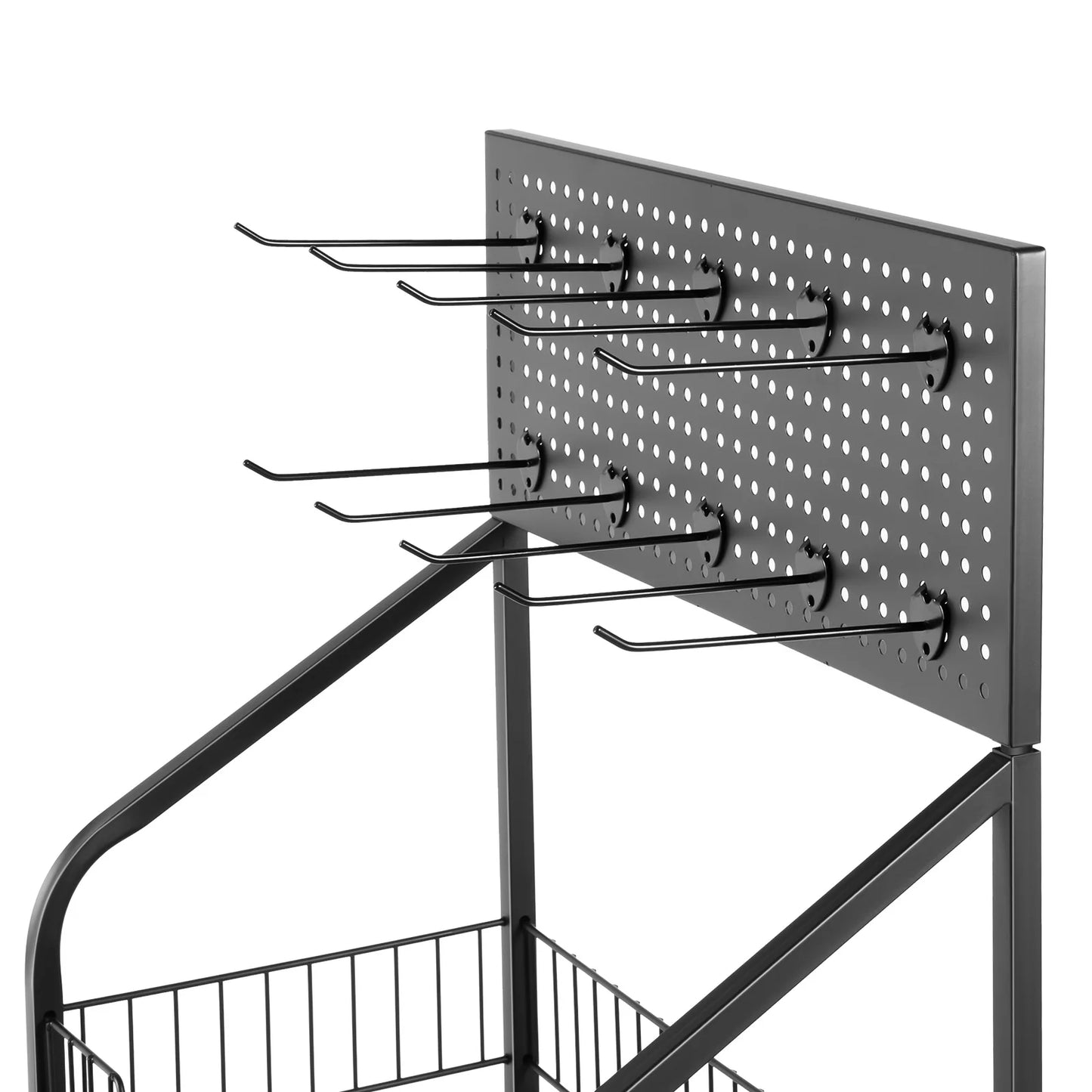 4 Tier Display Snack Rack with Universal Wheels Fruit Vegetable Towel Basket Stand Cart Metal Display Stand