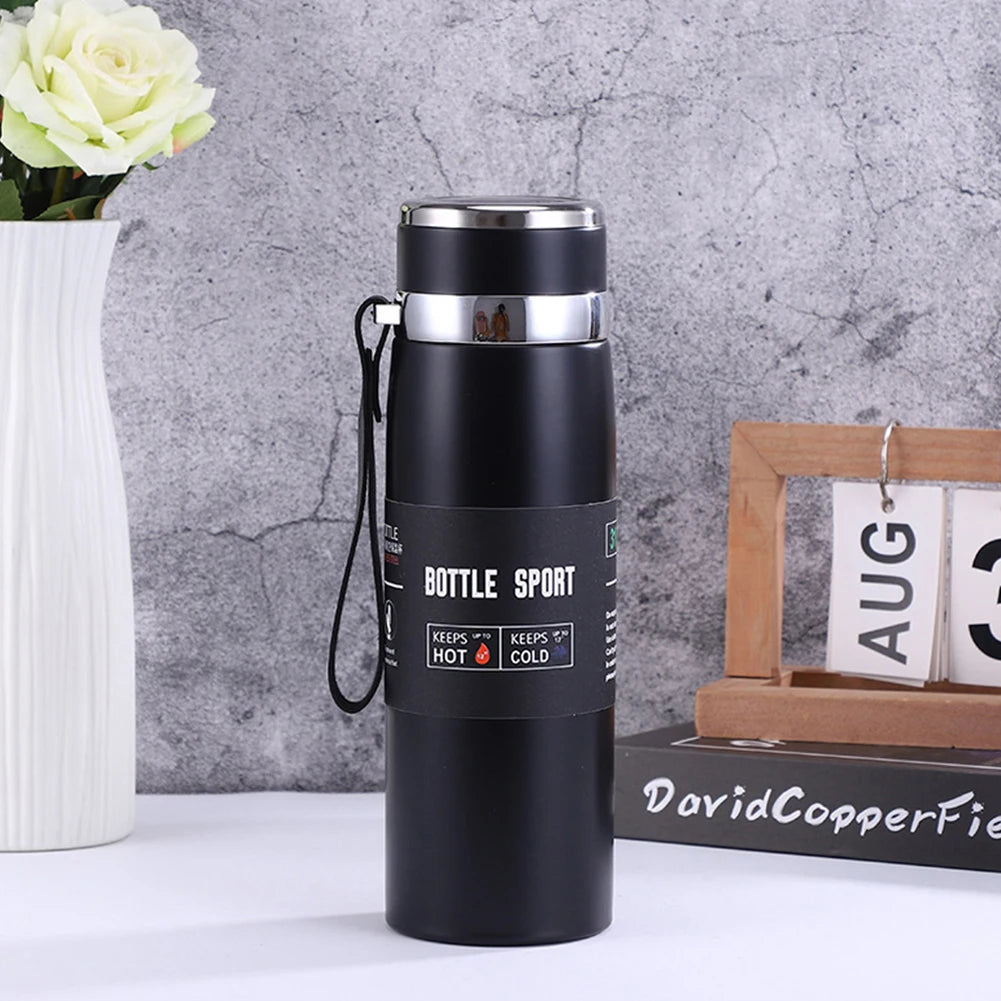 1000ml Insulated Thermal Water Bottle with Handle Double Wall Vacuum Flask for Hot and Cold Drinks Outdoor Sports
