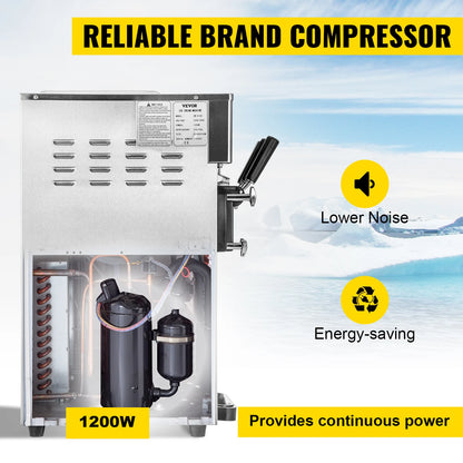 VEVOR Commercial Soft Serve & Fried Roll Ice Cream Machine – 220V Stainless Steel Instant Ice Cream Maker for Home or Business