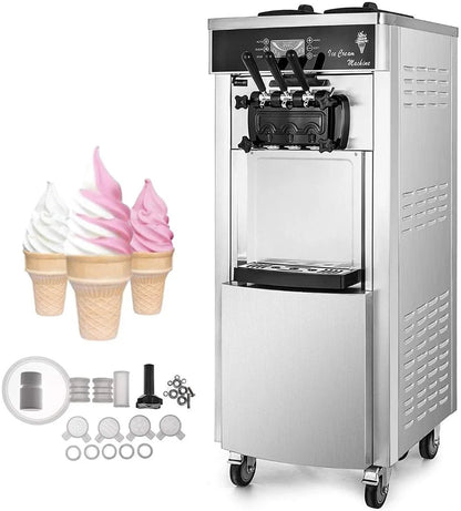 VEVOR Commercial Soft Serve & Fried Roll Ice Cream Machine – 220V Stainless Steel Instant Ice Cream Maker for Home or Business
