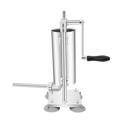 3L Stainless Steel Manual Sausage Stuffer – Vertical Sausage Maker with 11 Filling Tubes