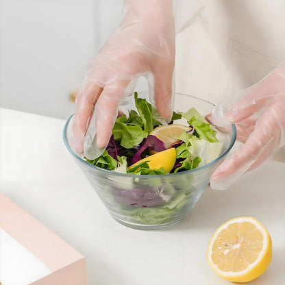 Disposable TPE Gloves  - Clear Oil-Resistant Food Handling Gloves for Cooking, Cleaning, Meals, Latex-Free & Powder-Free