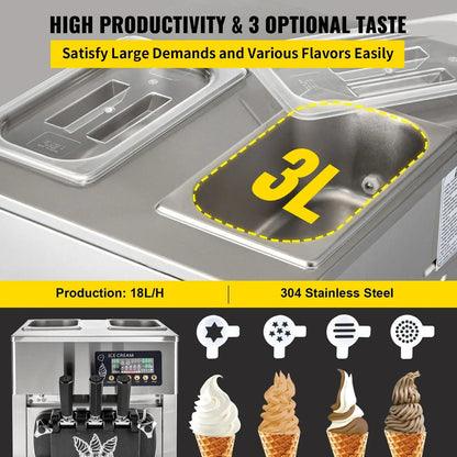 VEVOR Commercial Soft Serve & Fried Roll Ice Cream Machine – 220V Stainless Steel Instant Ice Cream Maker for Home or Business