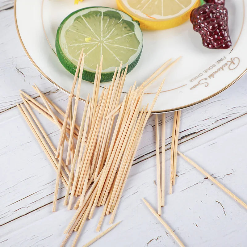 Eco-Friendly Bamboo Toothpicks 1300-Count - Double-Ended, Extra Thin, Disposable Wooden Picks for Home, Restaurants, Travel (Nat