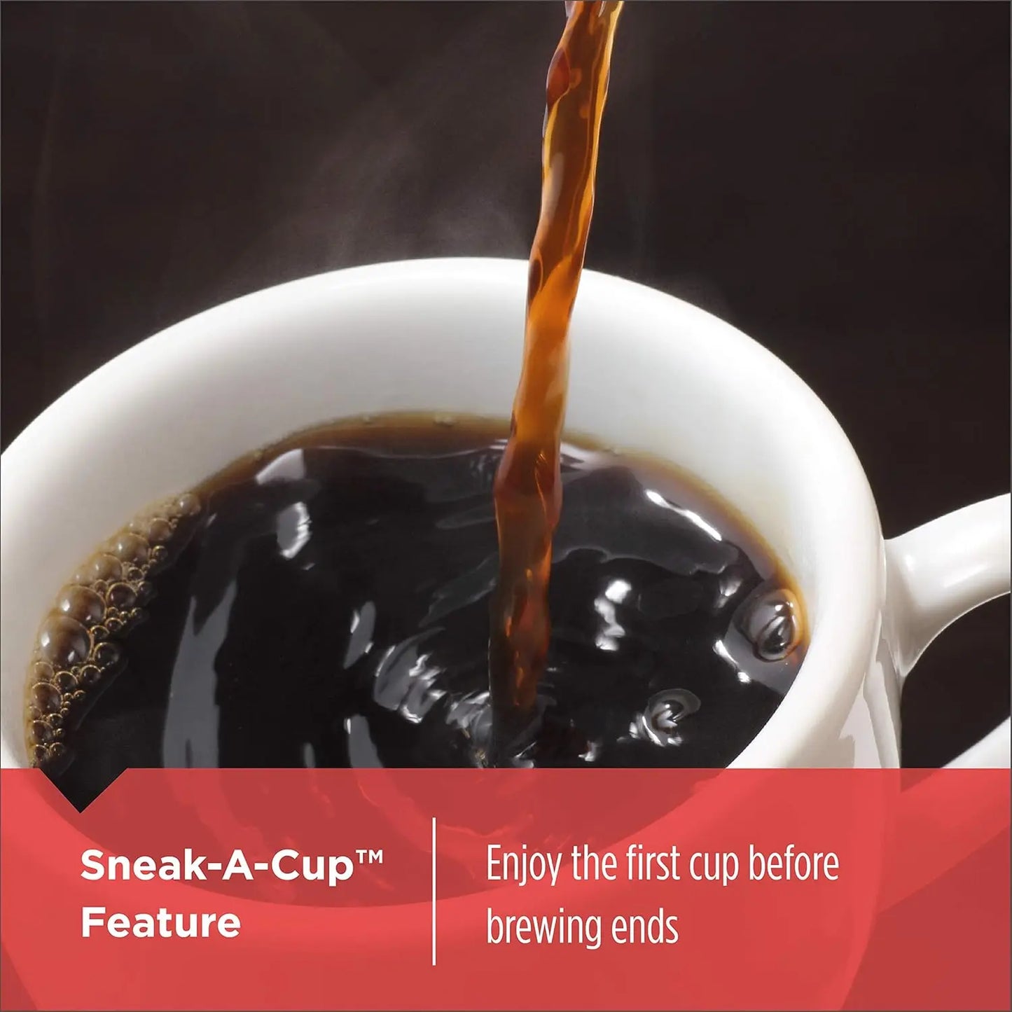 12-Cup Mill and Brew Coffee Maker, Automatic Grind and Brew Drip Coffee Machine, Programmable, Sneak-A-Cup, Reusable Filter.