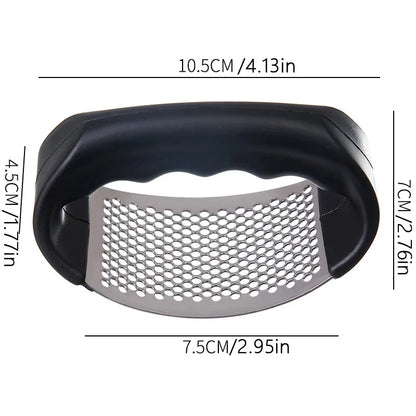 Heavy-Duty Metal Garlic Crusher - Easy-Clean Design with Finger Protection for Home Kitchens