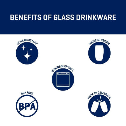 8-Piece Clear Drinking Glass Set – Heavy Base Dishwasher-Safe Everyday Glassware