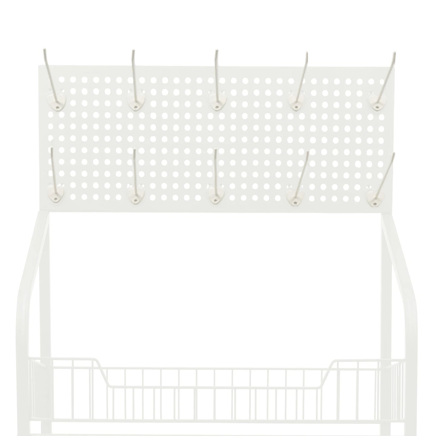 4 Tier Display Snack Rack with Universal Wheels Fruit Vegetable Towel Basket Stand Cart Metal Display Stand