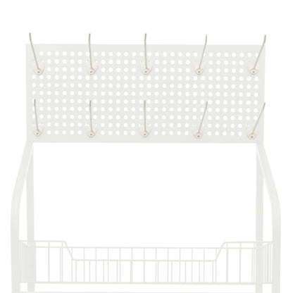 4 Tier Display Snack Rack with Universal Wheels Fruit Vegetable Towel Basket Stand Cart Metal Display Stand