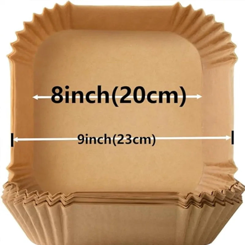 Air Fryer Liner & Steamer/Baking Paper – Silicone-Coated, Plant-Oil Layer, Oil-Resistant Non-Stick Sheets for Home Kitchens & Bakeries