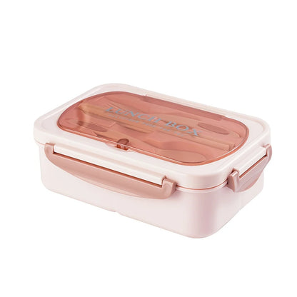 Leak-Proof Square Lunch Box with Utensils – Microwave-Safe Food Container for Office Workers, Students & Kitchen Storage