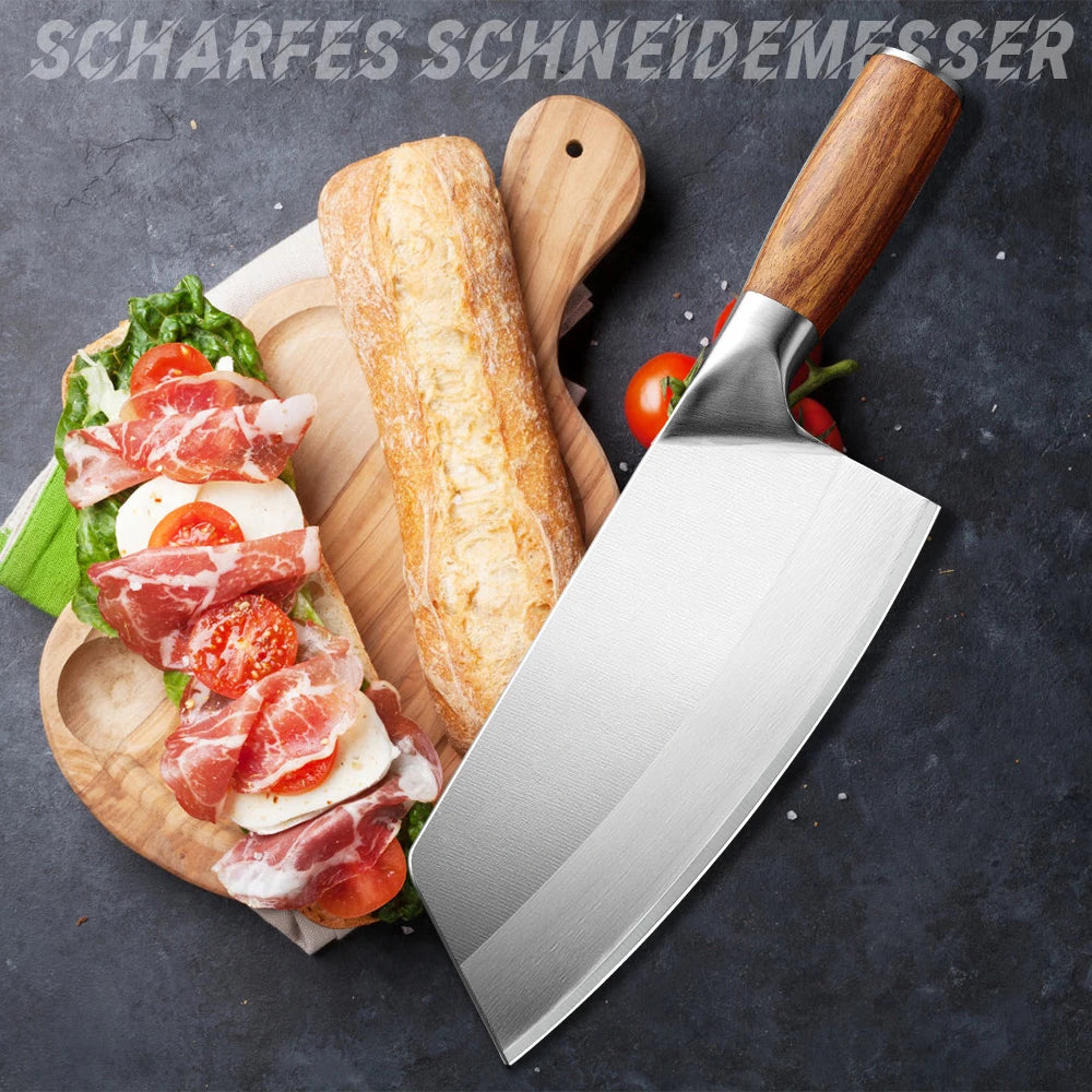 MDHAND Meat Cleaver Knife Forged Stainless Steel Professional Chinese Chef Knife Meat Vegetable Chopping Kitchen Knives