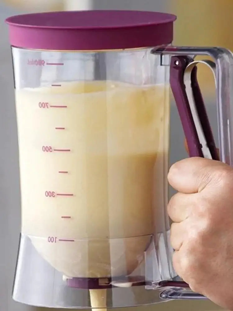 Hand-Held Batter Dispenser – Pancake, Cupcake & Waffle Batter Separator | Mess-Free Baking Tool for Muffins, Crepes & Baking Supplies