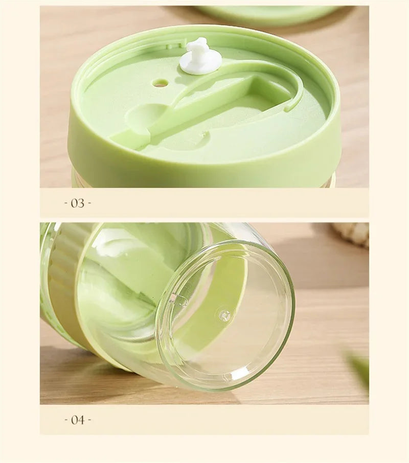 Portable Breakfast Fruit Oat Yogurt Salad Cup With Lid Spoon Food Storage Cup Fitness Weight Reducing Picnic Lunch Box Milk cup