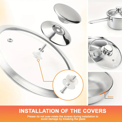 10 Pieces Stainless Steel Pots And Pans Set, Kitchen Cookware Sets, Induction Cooking Set Compatible With All Stovetops