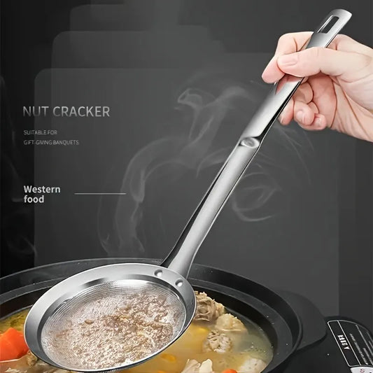 Stainless Steel Oil Skimmer & Soup Strainer – Kitchen Skimming Spoon