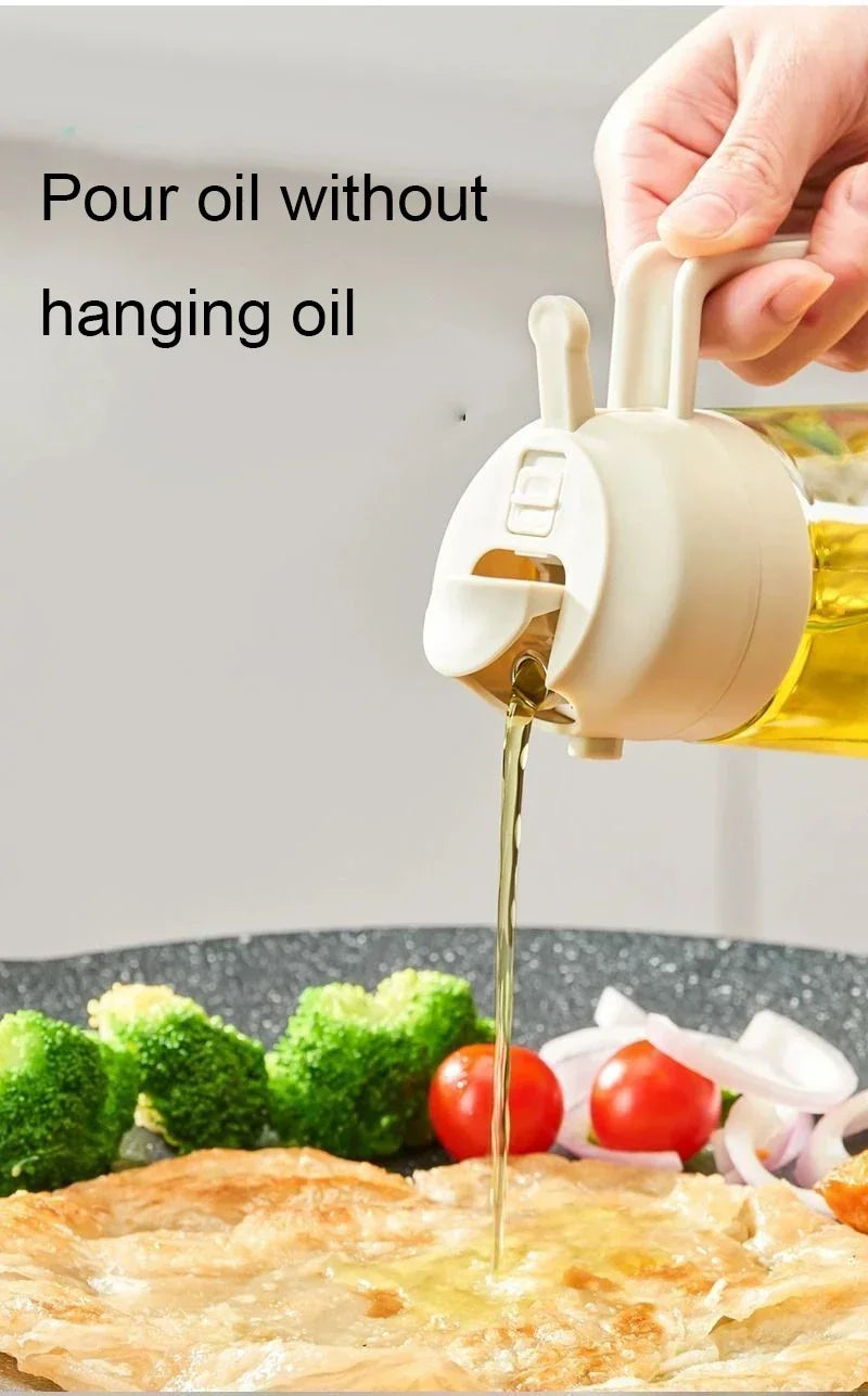 2-in-1 Oil Spray Bottle Dispenser – 500ml Refillable Cooking & BBQ Oil Sprayer