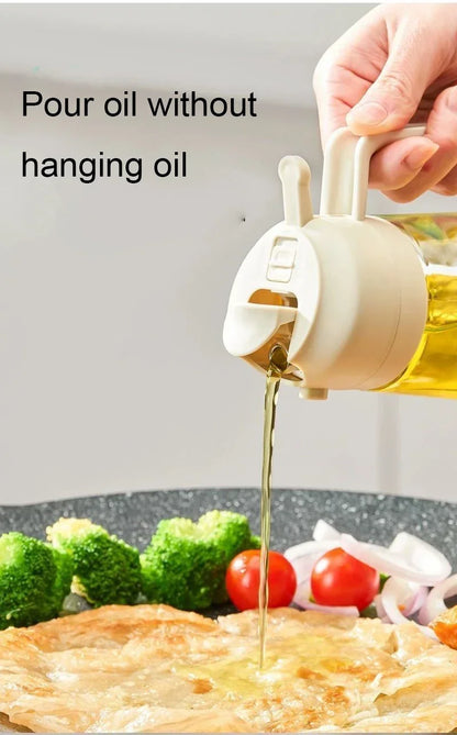 2-in-1 Oil Spray Bottle Dispenser – 500ml Refillable Cooking & BBQ Oil Sprayer