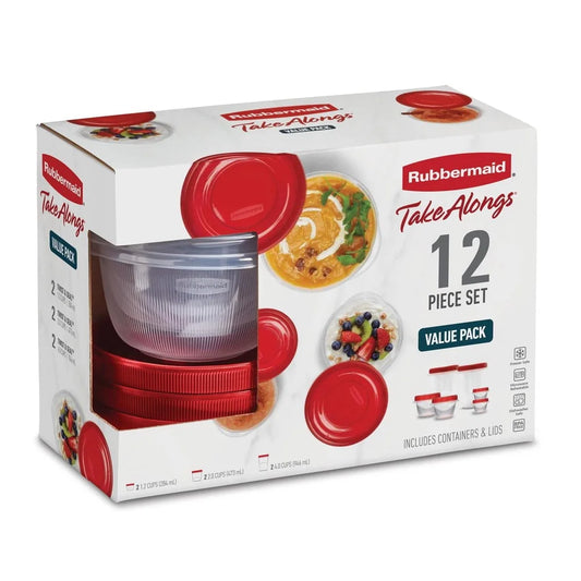 12-Piece BPA-Free Food Storage Set – Twist-Seal, Stackable, Microwave & Dishwasher Safe