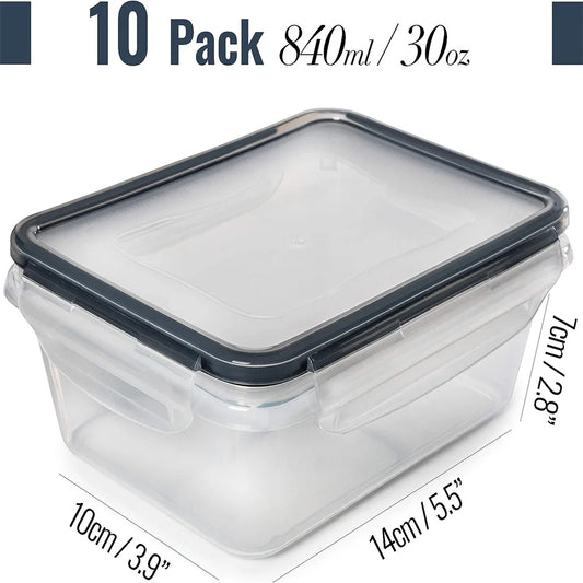 10-Piece BPA-Free Food Storage Containers | 840ml Microwave & Freezer Safe