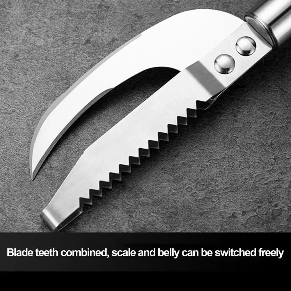 Fish Scale Remover & Shrimp Deveiner Tool – Stainless Steel Scaler Knife, Skin Brush & Kitchen Tweezers for Seafood Cleaning