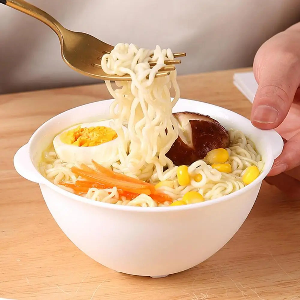 Ramen Bowl With Lid Instant Noodle Bowls With Lid Microwave Bowl Not Easy To Burn Binaural Handle Heating Convenience For