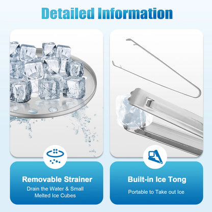 1.3L Stainless Steel Double-Walled Ice Bucket with Lid & Tongs – Portable Ice Cube Container for Wine, Beer & Drink Cooling