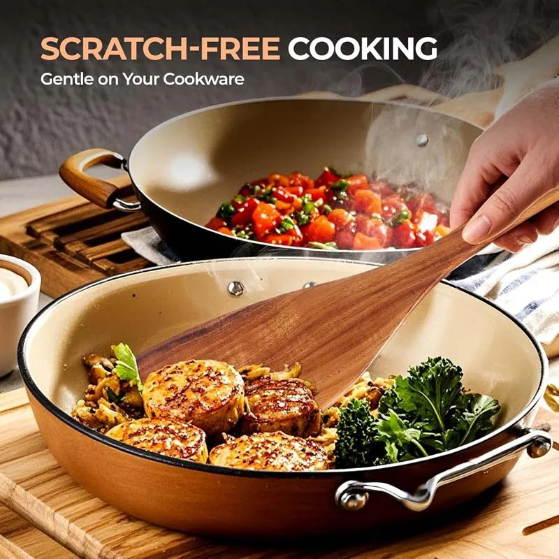 5-Piece Wooden Kitchen Utensil Set – Heat & Rot Resistant, Odor-Free Cooking Tools