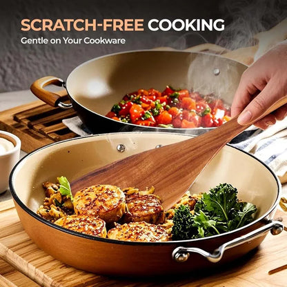 5-Piece Wooden Kitchen Utensil Set – Heat & Rot Resistant, Odor-Free Cooking Tools