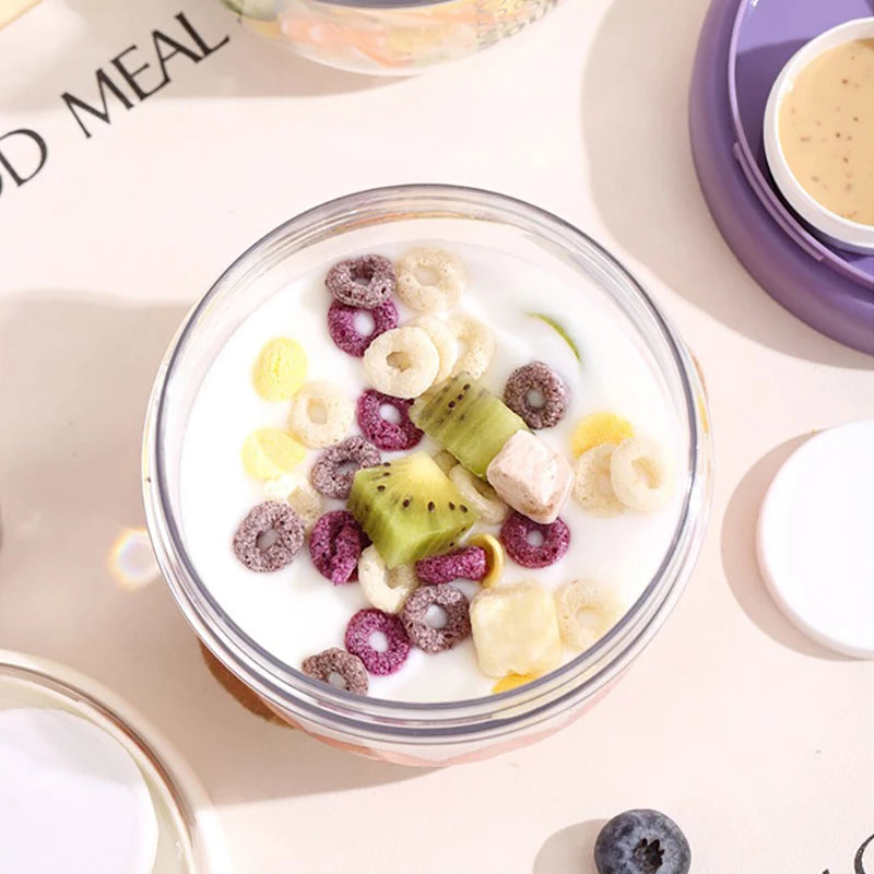 650ml Portable Handheld Breakfast Cup Yogurt Bowl Leak Proof Salad Bento Lunch Box With Spoon