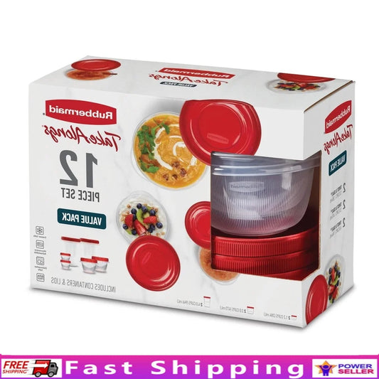 12-Piece BPA-Free Food Storage Set – Twist-Seal, Stackable, Microwave & Dishwasher Safe