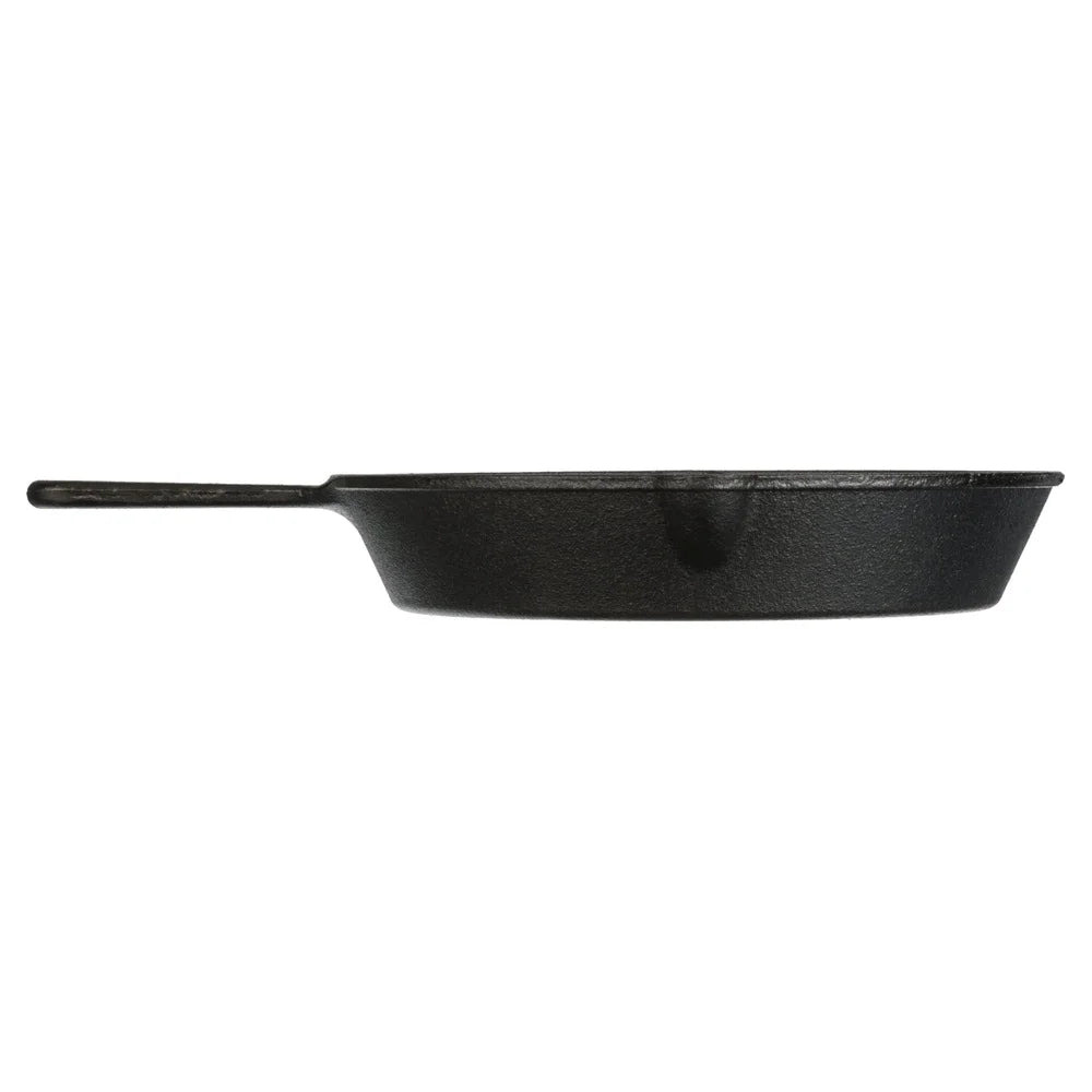 Pre-Seasoned Cast Iron Skillet 10.5 Inch Heat Distribution Versatile Cooking Nonstick Surface Campfire Safe Easy Drain Pour