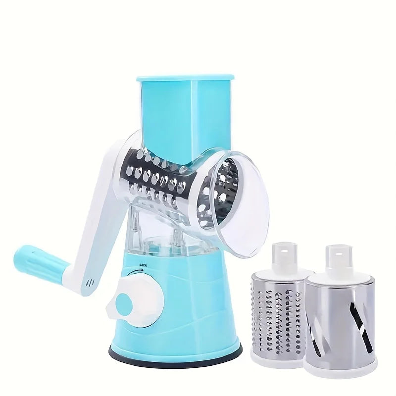 1pc Highly efficient and versatile Vegetable and Fruit Slicer Grater - benchtop drum cutter with drum design for fast, even shre