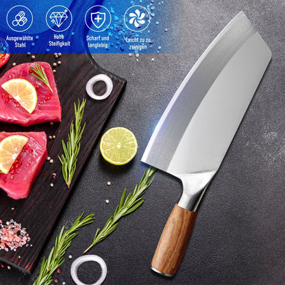 MDHAND Meat Cleaver Knife Forged Stainless Steel Professional Chinese Chef Knife Meat Vegetable Chopping Kitchen Knives